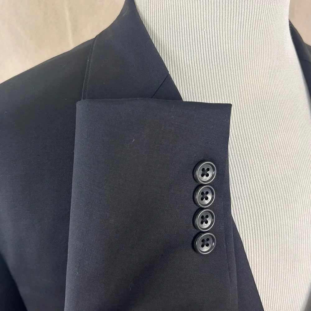 Bonobos 46R Slim Fit Sport Coat Wool Blend Black Two Button Double Vented